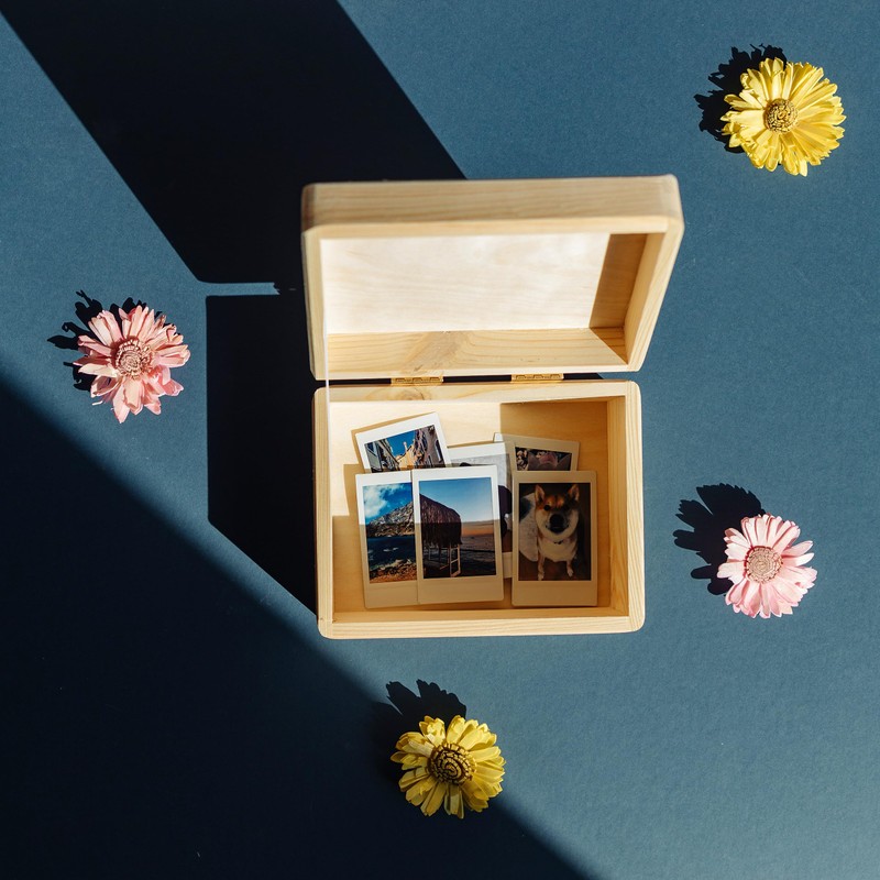 Creative Deco Wooden Box with Lid, 19.5 x 15 x
