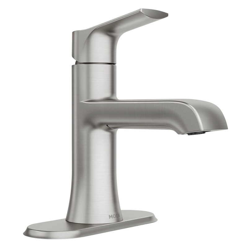 Moen LISO Spot Resist Brushed Nickel One-Handle Bathroom Faucet, One