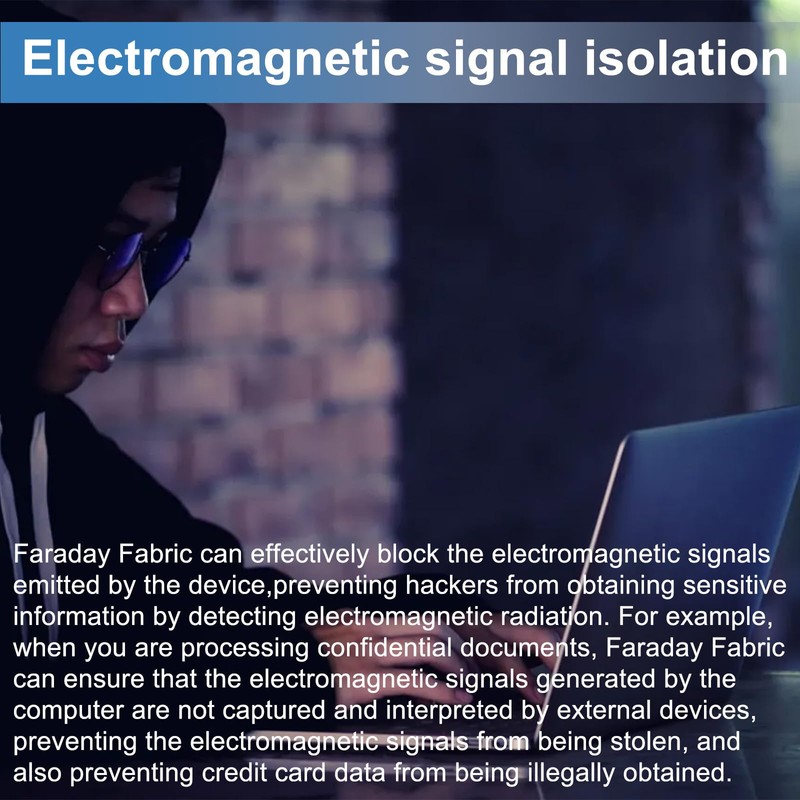 LAZTZQ Faraday Fabric 43" W×118" L(Big 3 Yards) Faraday Military