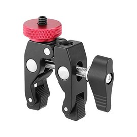 Kayulin Crab Clamp Holder with 1/4" Screw Adapter for Studio Flash Light Camera Tripod (Black)