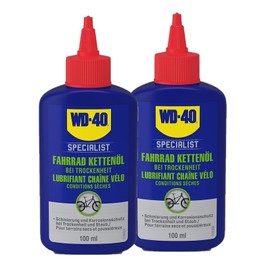 WD-40 Specialist Bicycle Chain Oil for Dryness, 100 ml, Lubricates and Protects the Bicycle Chain (2 x 100 ml)