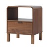 Walker Edison Modern Curved-Top Solid Wood 1-Drawer Nightstand with Open