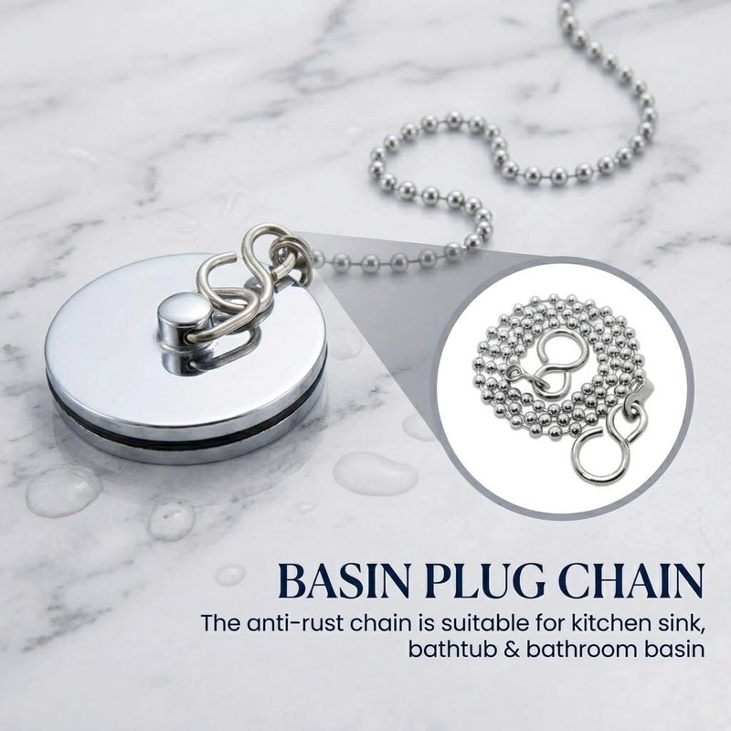 XIYING 2 Pcs Bath Plug and Chain, Sink Bath Plug