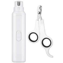 Lasnten 2 Pcs Bird Nail Grinder with Clipper Bird Nail Trimmer File Pet Grooming Tool for Parrot Budgerigars Parakeets Myna Conure Finches Lovebirds(White)