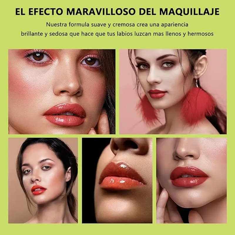 8pcs Cuidado Labial Hidratante Glossy Liquid Lip Oil Gloss