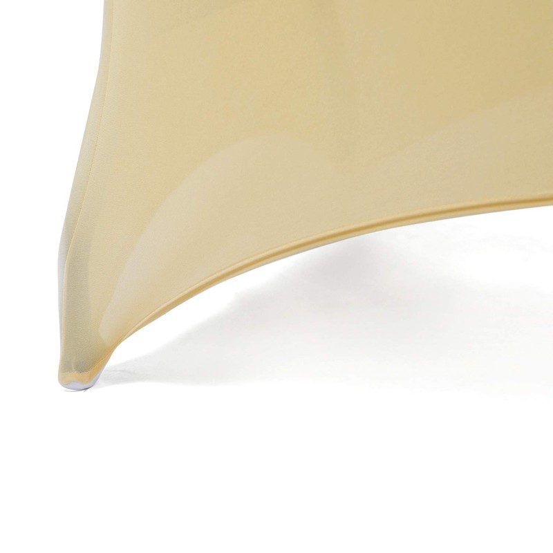 Peomeise 6FT Spandex Table Cover Rectangular Stretch Spandex Tablecloth (Champagne,6FT)