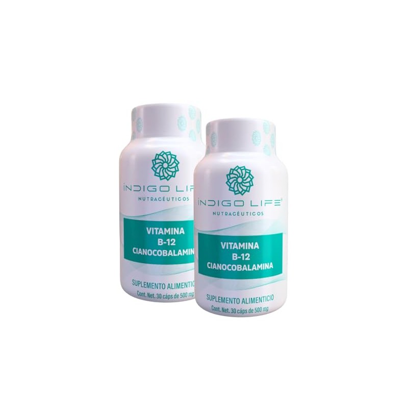 Vitamina B12 en Cápsulas Veganas 2 Pack frascos de 30
