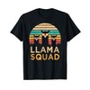 Funny Llama Squad Sunglasses Cool Llamas Vintage Gift T-Shirt