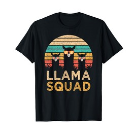 Funny Llama Squad Sunglasses Cool Llamas Vintage Gift T-Shirt