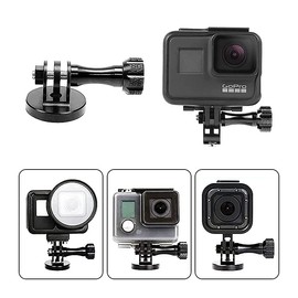 SURIEEN Aluminum Tripod Mount Adapter Set gopro mount tripod aluminum tripod mount aluminum conversion adapter tripod adapter for camera with 1/4" screw hole for gopro hero 10/9/8//7/6/5 (Black)