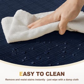 downluxe Chair Cushions for Dining Chairs, Waterproof Kitchen Chair Pads, Non-Slip Dining Seat Cushion with Ties, 17" x 16" x 2.5", Navy, 4 Pack