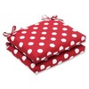 Pillow Perfect Outdoor/Indoor Polka Dot Square Corner Seat Cushions, 18.5