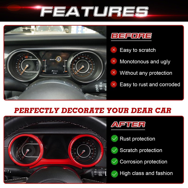 x xotic tech Dashboard Instrument Cluster Panel Trim Compatible with