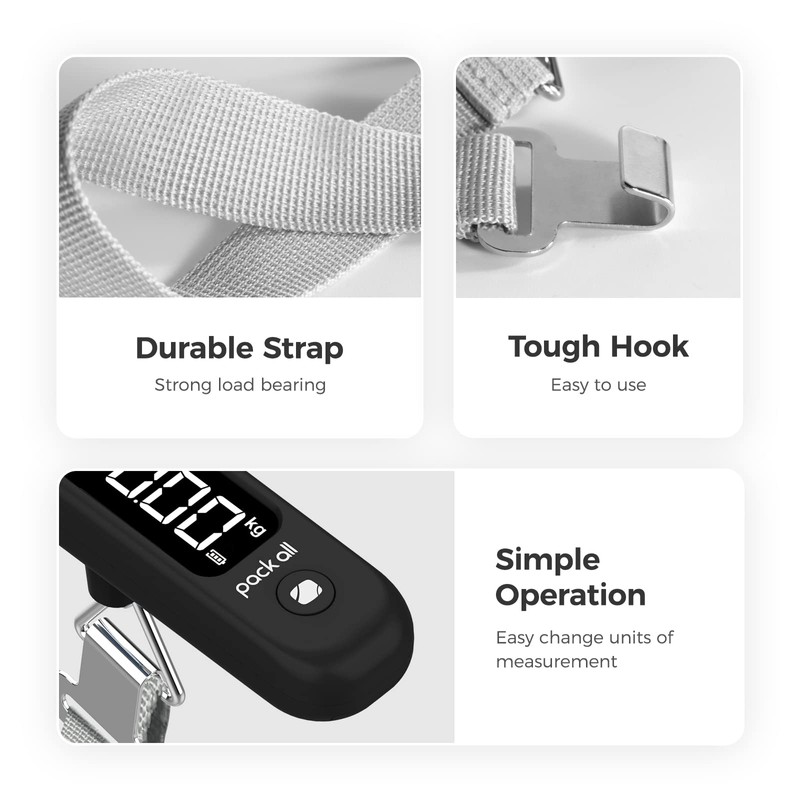pack all 110 Lbs Luggage Scale, Digital Handheld Baggage Scale,