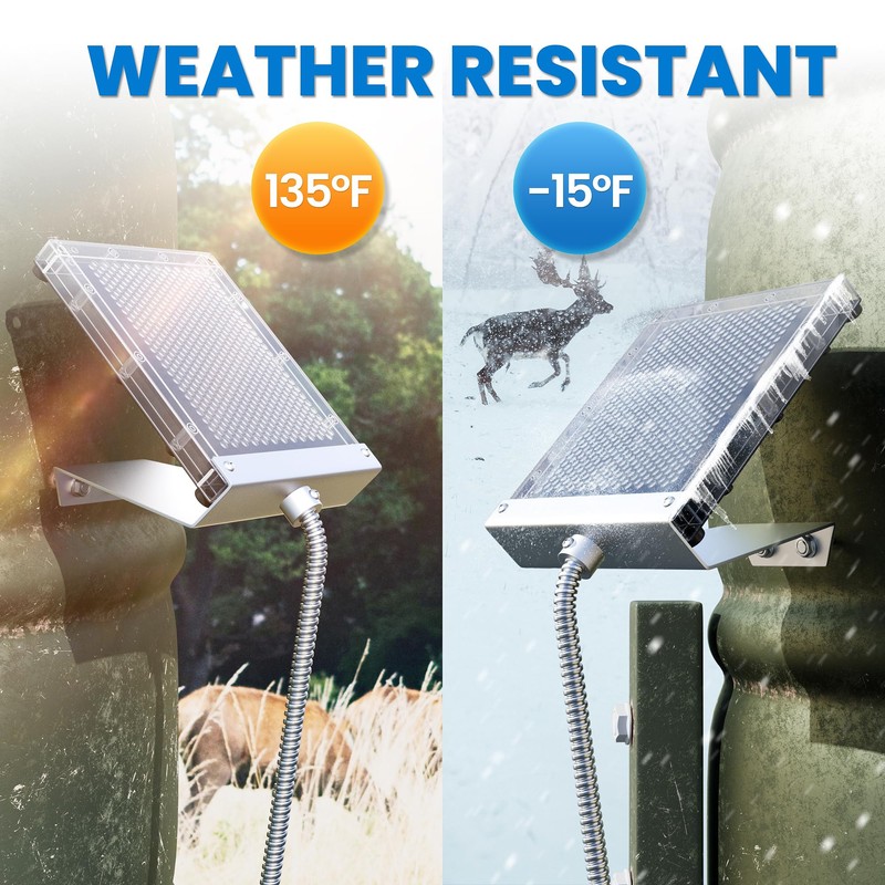POWOXI 6V Solar Panel for Deer Feeder: 1.5W Waterproof Solar