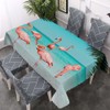 Walmsco Tablecloth Blue Beach Flamingo Decor For Dining Room Kitchen