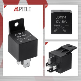 APIELE Switch Relay Car Relay JD2912 Motor Relay 12 V 80 A 5-Pin Car Vehicle SPDT for Truck Car Boat Electric