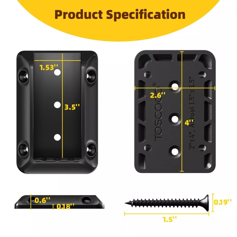 toscoco 20pcs Deck Railing Bracket Connectors for 2"x4" (Actually 1.5"x3.5")