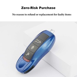 Jaronx 3 fundas para llaves remotas para Boxster Turbo Cayenne Panamera Macan Cayman 911, color azul brillante, protectores de piel de entrada sin llave pintados