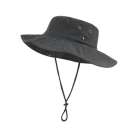 Zylioo 3XL Safari Sun Hats for Big Heads,Large UPF50+ Wide Brim Boonie Hat,Oversized Bush Hat for Outdoor Hiking Climbing Fishing Black