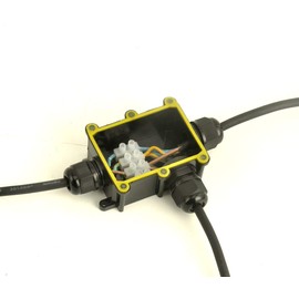 Junction Box Waterproof,Outdoor Junction Box, Waterproof Electrical Junction Box, IP68, 3 Way M20 coaxial Cable Connector Wire Range from 4 to 12mm, Black,