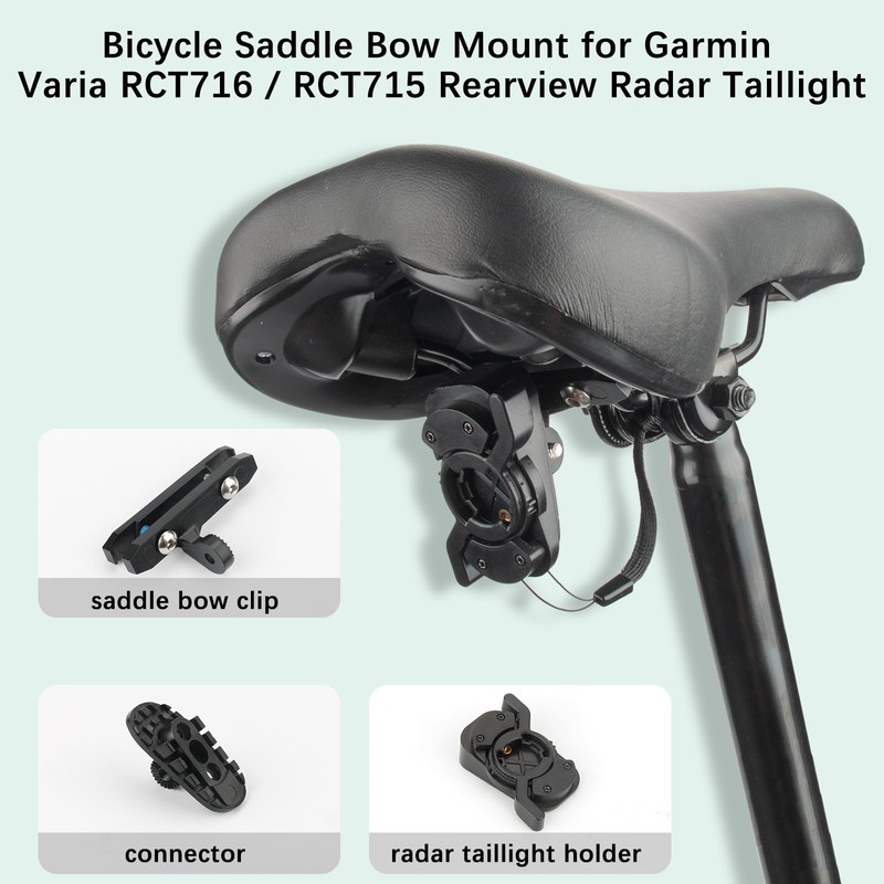 LICHIFIT Bicycle Saddle Bow Mount for Garmin Varia RCT716 RCT715