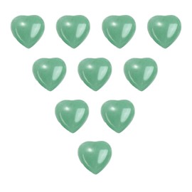 Wonder Care - Cuore Tascabile in Cristallo curativo Naturale Verde avventurina Love Puff Cuore Intagliato Palm | Regalo per Natale, Capodanno, San Valentino (15-20 mm)