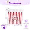 kedudes Popcorn Boxes Plastic Reusable - Grease-Proof Leak-Resistant - Red/White