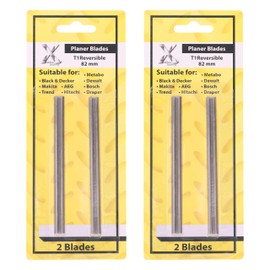 82mm Reversible Planer Blades Replacement for Black & Decker, Bosch, DeWalt and Elu planers (High Speed Steel (HSS), 4 Blades)