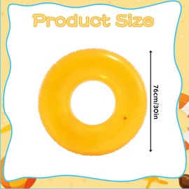 Swimming Rings for Kids Age 6-12, Transparent Inflatable Pool Floats Rubber Ring, 30" (76cm) Orange Pool Float Swim Tubes,Summer Swimming Water Beach Toys,Pool Party Decorations,Summer Gift for Kids