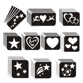 Hearts & Stars themed Glitter Tattoo Stencils - Perfect for kids temporary tattoos for girls birthday parties and events