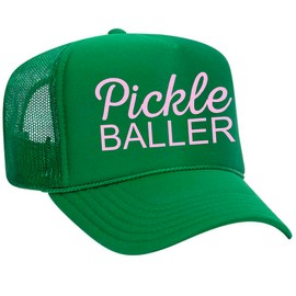 Glitter Lids Pickle Baller Trucker Hat (US, Alpha, One Size, Green)