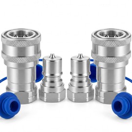 Cplbrb 1/2" Hydraulic Quick Connect Couplers Set Ag ISO 7241-B w/Dust Cap