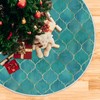 ATTX Teal Moroccan with Gold Line Christmas Tree Skirt 47.2