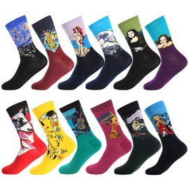 BONANGEL Men's Funny Colourful Socks / Stockings, Fun Patterned Socks, Crazy Socks, Fashionable, Multicoloured, A Classic Gift, Novelty Trainer Crew Socks -