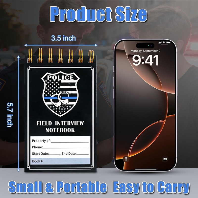 Police Field Interview Notebook, Incident Report Law Enforcement Notepad