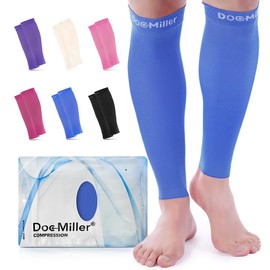 Doc Miller Compression Calf Sleeve for Men & Women – 15-20mmHg Graduated Support, Shin Splint Relief, Running & Sports Recovery, Knee High Calf Sleeves, 1 Pair