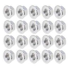 Smgda M8 x 1.25mm Serrated Flange Hex Lock Nuts, 20pcs Hexagon Flange Nuts 304 Stainless Steel, Full Thread, DIN6923 Standard