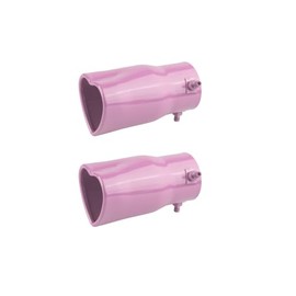 idain 2PCS Universal Heart-Shaped Exhaust Tip, 63mm Inner Diameter, Stainless Steel Bolt-on Exhaust Muffler Tip (Pink,Stright)