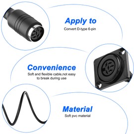 MEIRIYFA 83CM D-Type DIN 6 PIN MIDI Audio Signal Cable - Female to Female - Black