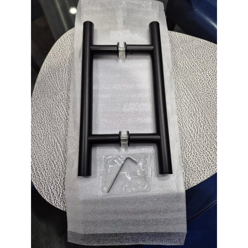 Shower Door Ladder handle Black / Brushed Gold (6") or