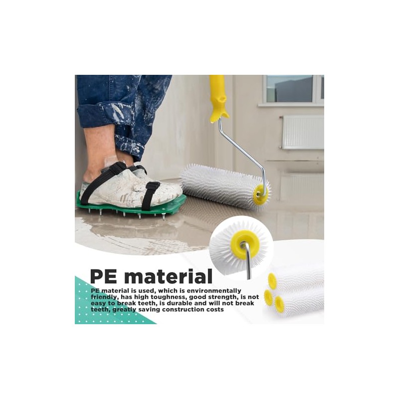 Leumoi 9 Inch Screed Spiked Roller 3 Self Leveling Concrete