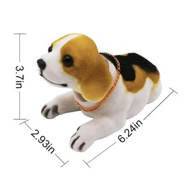 Bobble Head Beagle, Car Decoration Nodding Dog Ornaments High Emulation Creative Dog Dashboard Crafts Dog Lover Gift for Car Vehicle Desk Tabletop Office Decor (Beagle)