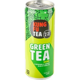Kung Fu Tea Canned Green Tea – Lightly Sweetened Green Tea in a Can, Ready to Drink – All Natural, Premium Iced Tea – 10.8 oz Cans, Pack of 6
