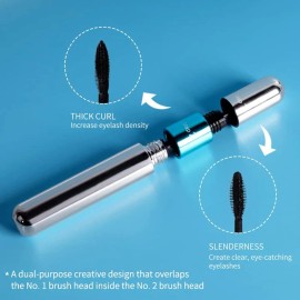 KUNSHNBEI 2 in 1 Mascara for VIBELY Mascara 5X Longer Waterproof Lash Cosmetics Mascara fo