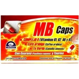 Complejo B, Te Verde Guarana Y Taurina Mb Natutech 30cap Sabor Natural                                                                                