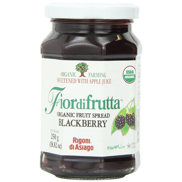 Rigoni Di Asiago Fiordifrutta Organic Fruit Spread, Blackberry, 8.82 Ounce