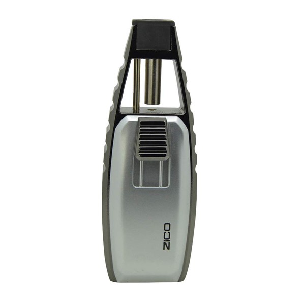 Zico Butane Stainless Steel Torch Flame Refillable Lighter (Silver)