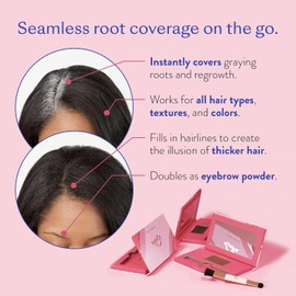 eSalon Polvo Para Retocar Raíces Y Cejas, Corrector Y Cubre(Negro): Polvo Para La Línea Del Cabello Para Mujeres; Corrector Y Relleno Para El Cuero Cabelludo Para Cubrir El Cabello Fino Y Las Canas; C