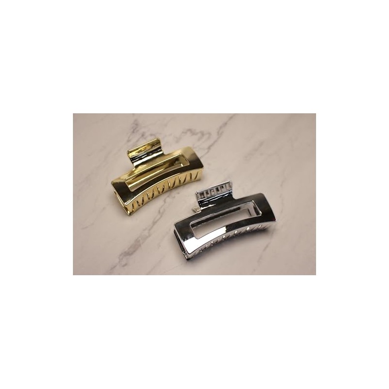 Seleny Large Claw Clip (Metallic Silver, 11 cm)